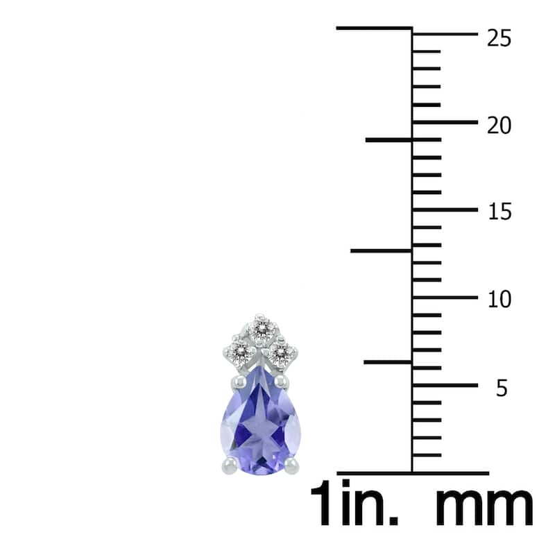 Marquee 14K White Gold 5x3MM Pear Tanzanite and Diamond Earrings