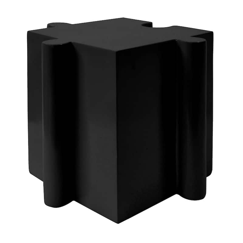 Christopher Knight Home - Sandy Puzzle Art Modern Outdoor Side Table with Modular Convex Edge Design - Black