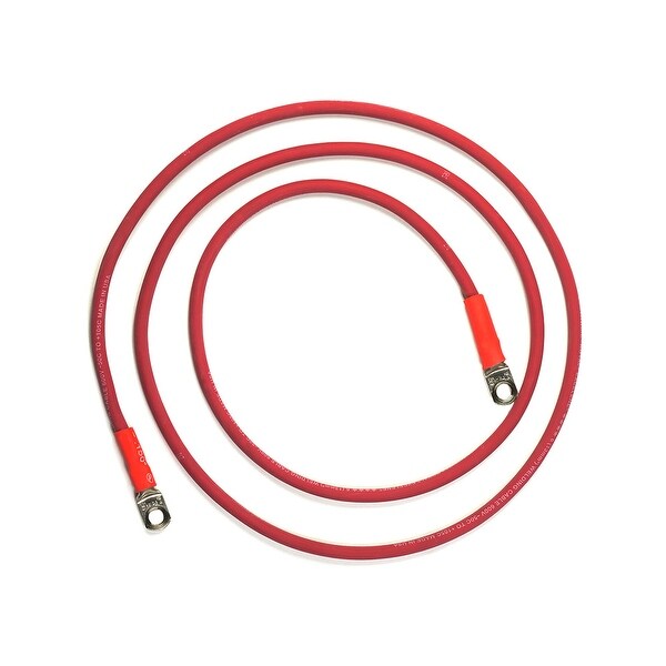 48" - 4 Gauge Red Copper Welding Cables for RV, Car, Motorcycle