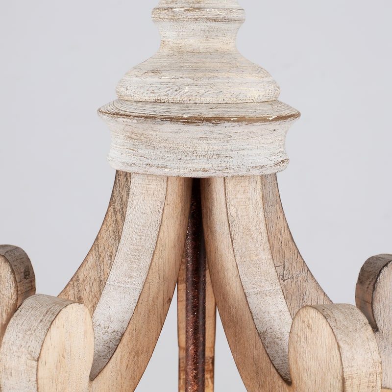 5-Light Country Wood Chandelier Light Fixture for Kitchen Island Dining Room