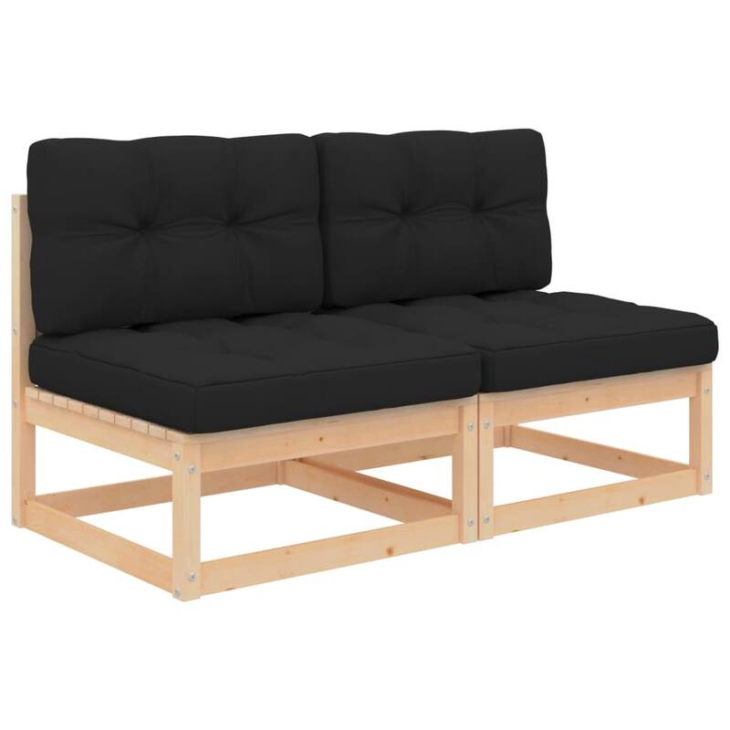 vidaXL Patio Furniture Outdoor Sectional Set with Cushions Solid Wood Pine