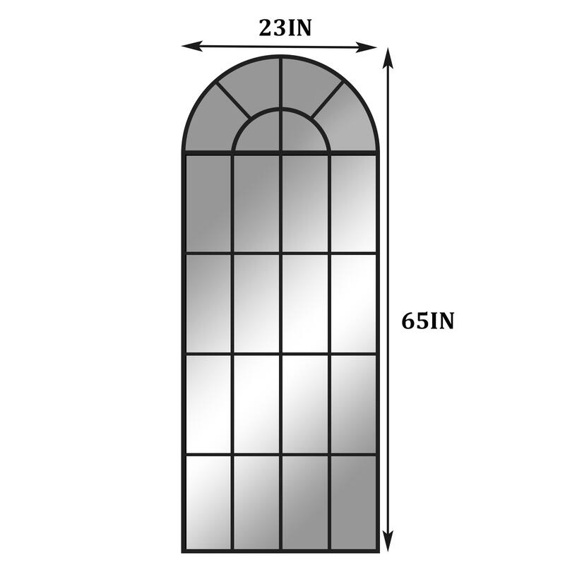 Windowpane Full Length Metal Wall Mirror