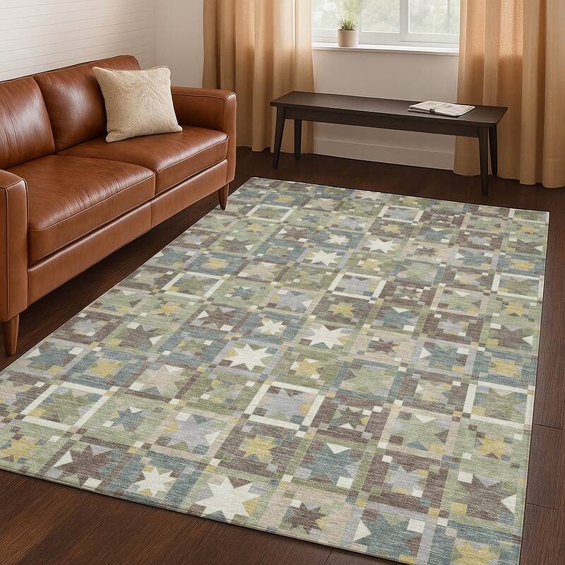 Machine Washable Indoor/ Outdoor Global Goddard Chantille Rug