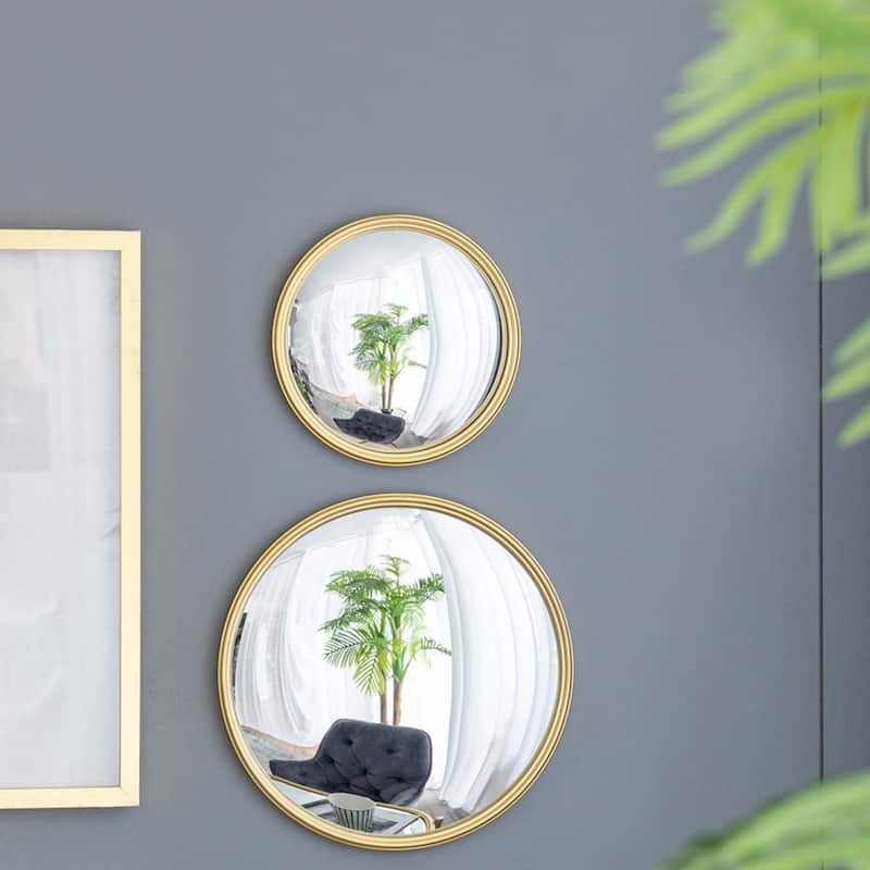 Golden Round Living Room Wall Mirror - 10.4"x10.4"