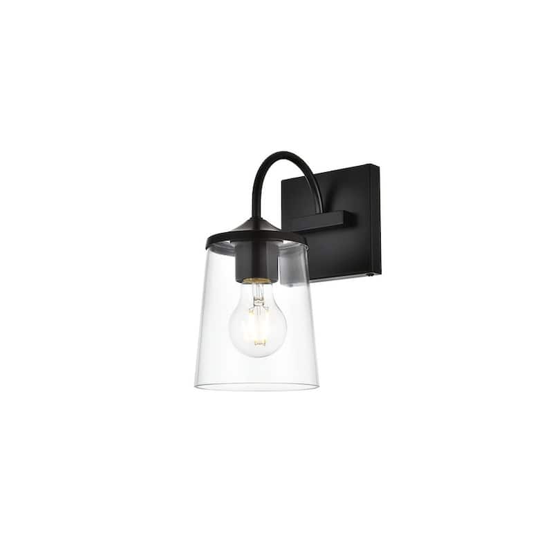 Avant 1 Light Black and Clear Bath Sconce