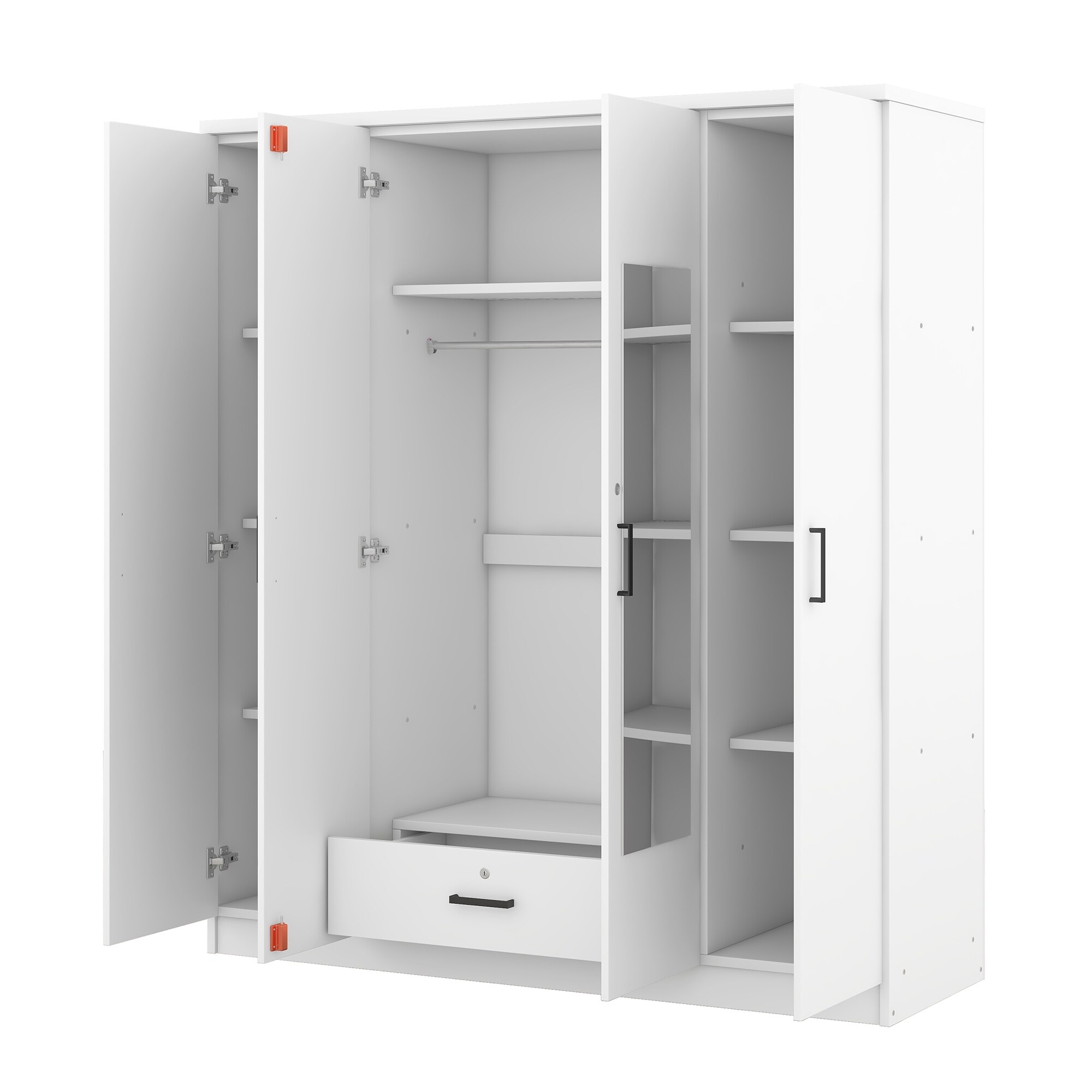 Hitow 2 Door Wardrobe Armoire Closet With Mirror, 31.5" W