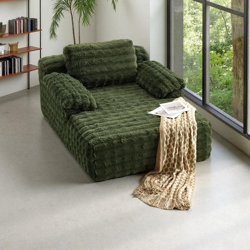 Upholstered Velvet Boneless Couch Sleeper Sofa Bed