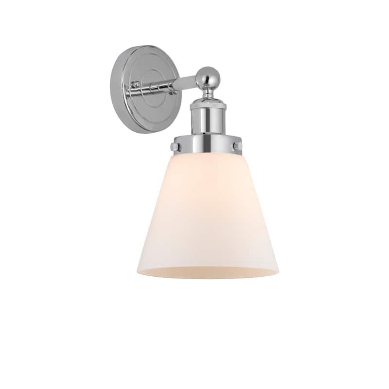 Innovations Lighting 616-1W-10-7 Cone Sconce Cone 10" Tall Wall Sconce - Polished Chrome / Matte White