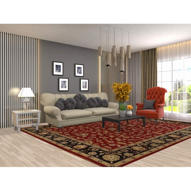 Floral Agra Oriental Area Rug Hand-Tufted Traditional Wool Carpet - 8'11" x 11'10"