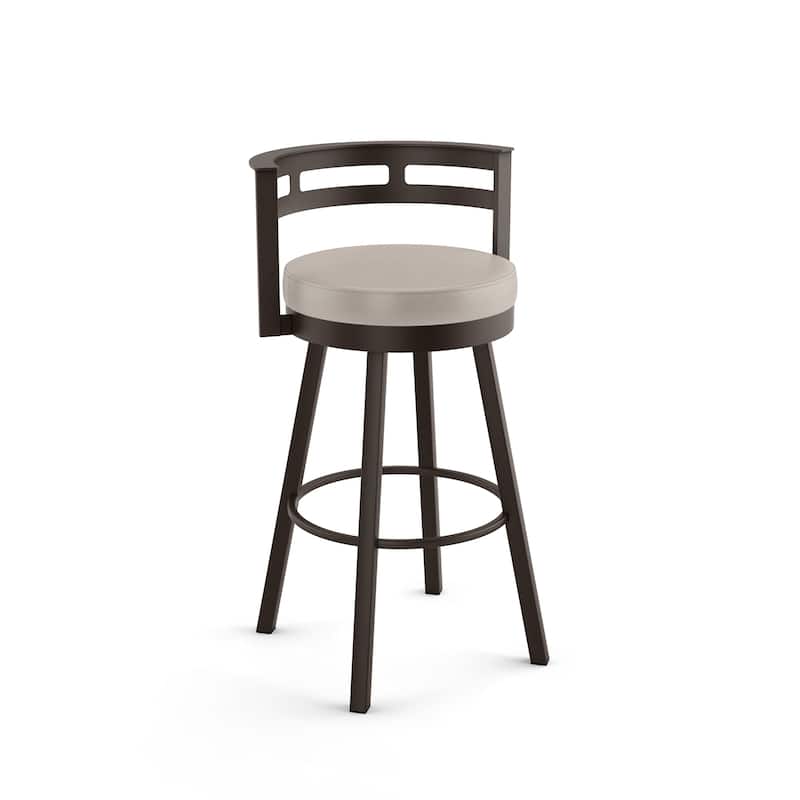 Amisco Render Swivel Counter Stool - Cream Faux Leather / Dark Brown Metal