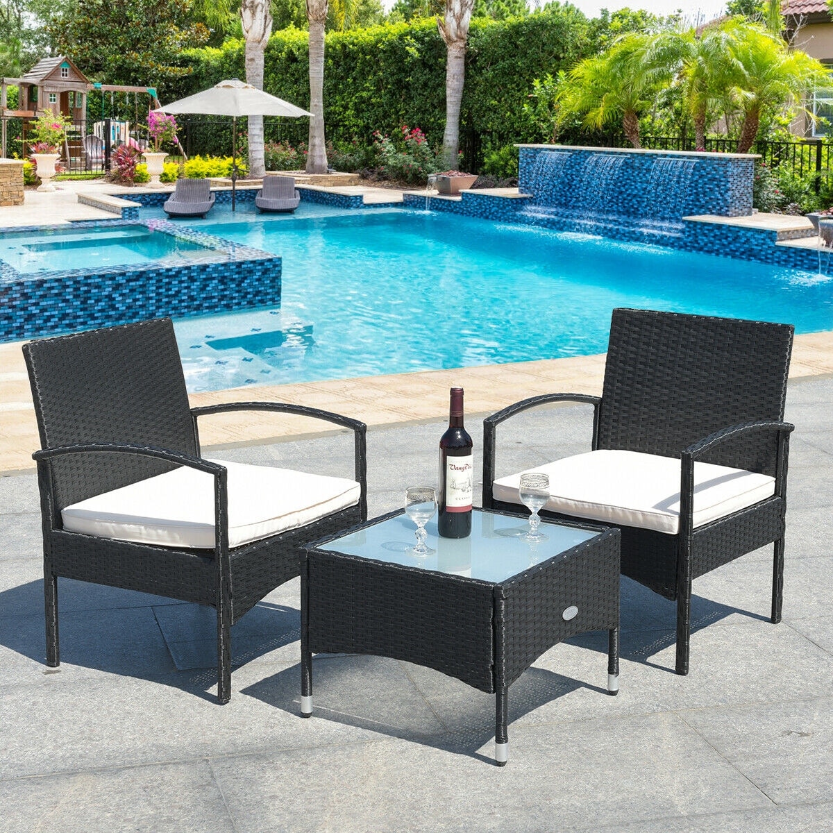 Gymax 3 piece on sale patio set