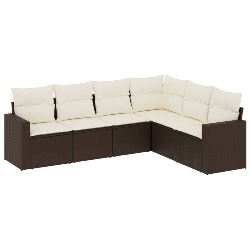 vidaXL Garden Sofa Set Brown - 24.4 x 25.8 x 27.2