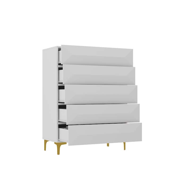 31.5"W Accent Cabinet Chest of Drawers Bedroom Highboy with a Twist - 31.5"x41.3"
