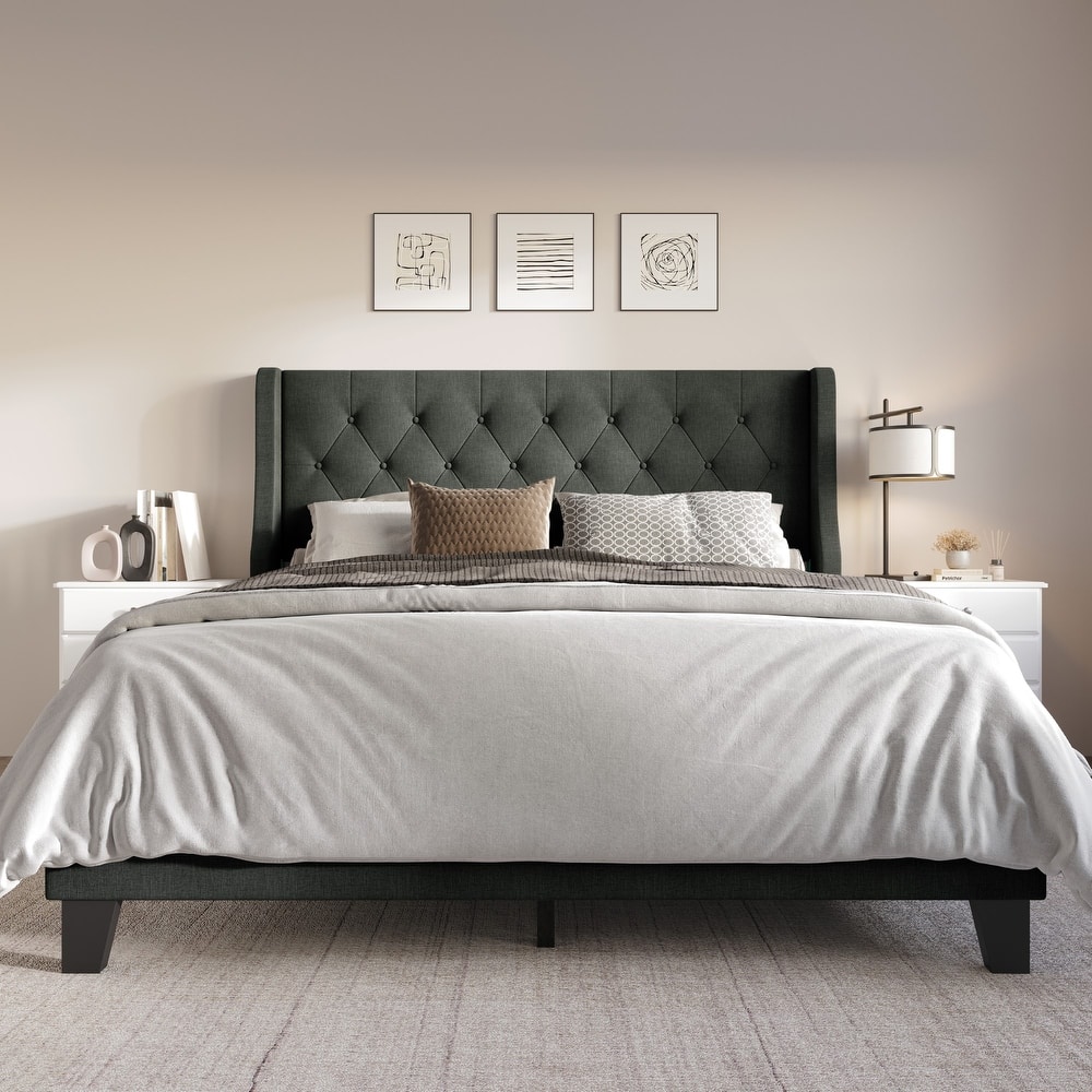 Clayfell Medford Tufted Upholstered Panel Bed