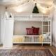 preview thumbnail 10 of 30, Kids Metal Bunk Bed with Slide and Guardrails