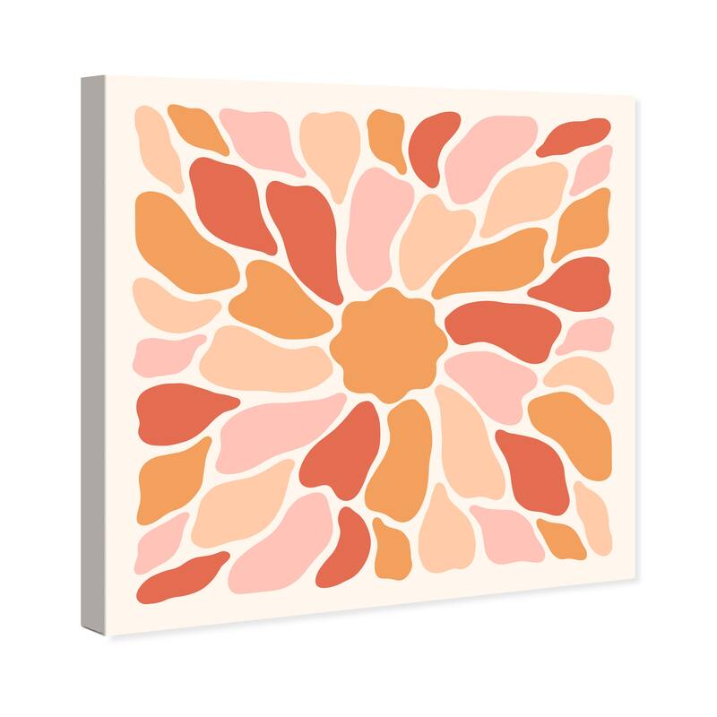 Wynwood Studio Canvas Abstract Chrysanthemum Closeup Pink and Light Pink Modern & Contemporary Wall Art Canvas Print