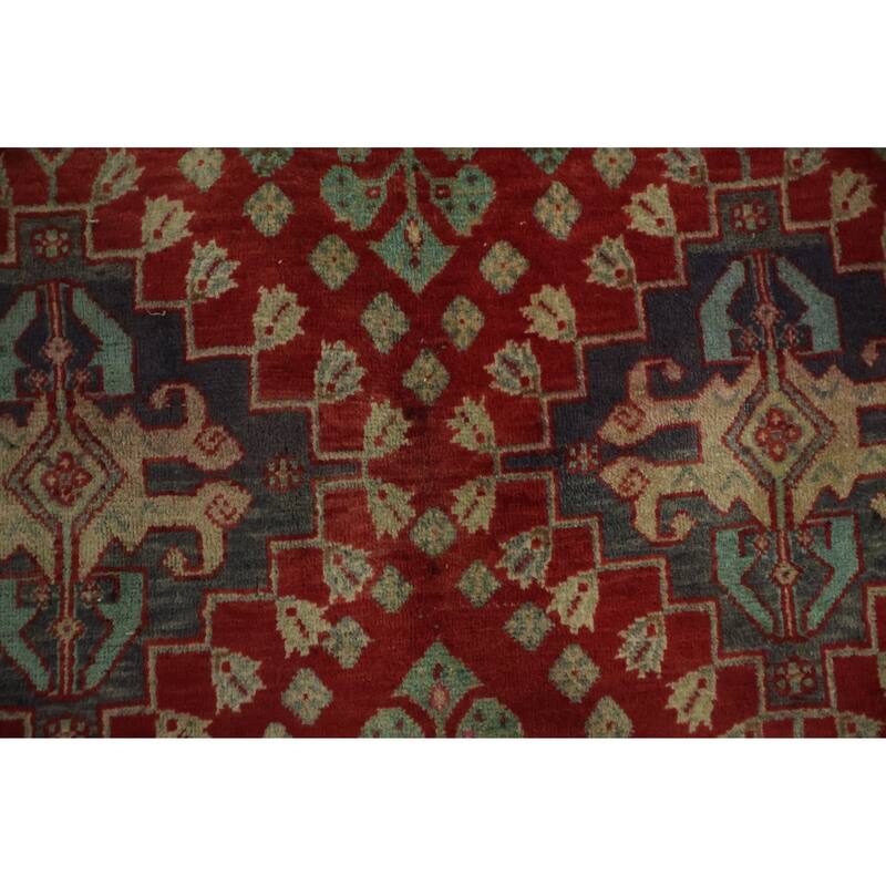 Hand Knotted Oriental 100% Wool Carpet Traditional Tribal Red Shiraz Area Rug - 5' 2'' X 3' 10''