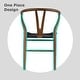 preview thumbnail 24 of 47, Woven Wood Armchair with Arms Open Y Back Mid Century Modern Office Dining Chairs Black Seat Kitchen Bedroom Organic Rattan