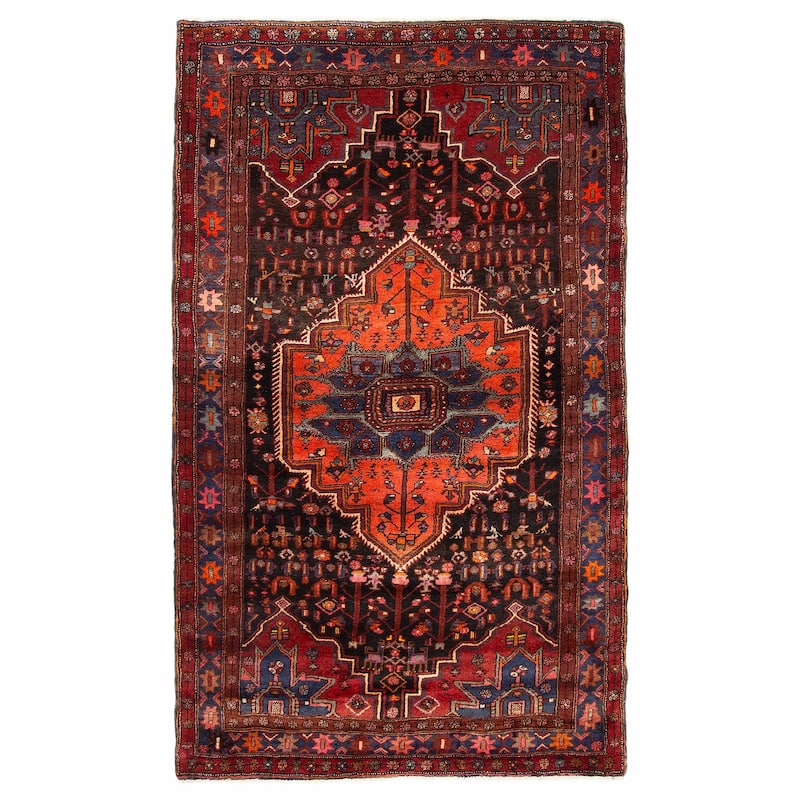 ECARPETGALLERY Hand-knotted Konya Anatolian Black Wool Rug - 4'1 x 6'9 - Black - 4'1 x 6'9