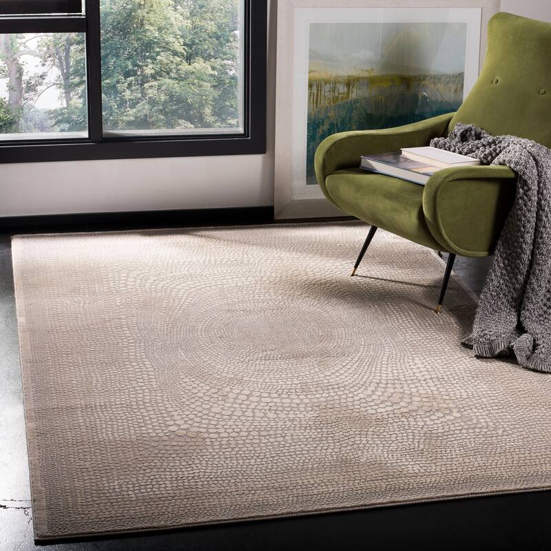 SAFAVIEH, Meadow Audry Modern Abstract Rug - 6'7" x 9' - Ivory/Grey