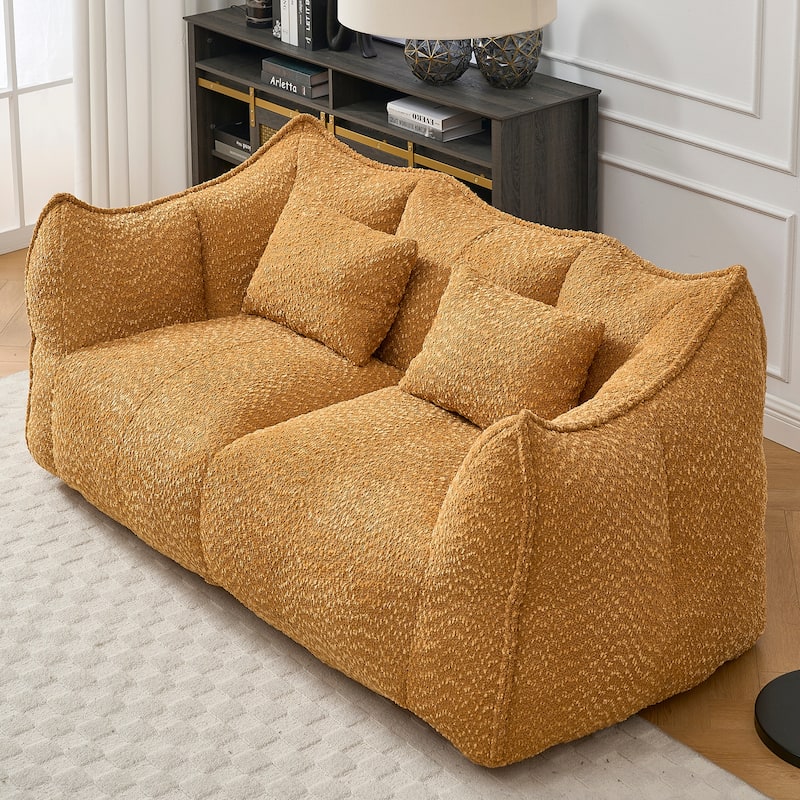 Beanbag Chair with High Resilience Foam Core. The Square Recliner Sofa Is Ideal for Family Members And Friends Engaged in Games