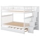 preview thumbnail 38 of 51, Bunk Beds with Pull-out Trundle Bed and Side Storage Staircase, No Spring Box Needed Bed for Kids Teens Adults, Bunk Wood Beds
