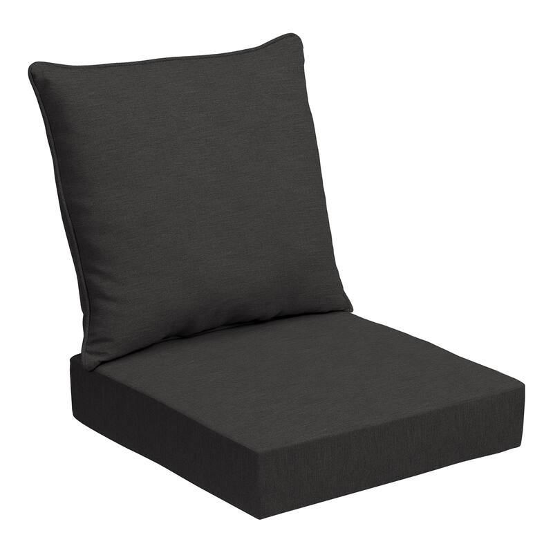 ARDEN Oceantex Seat Cushion Set - 24 W x 46.5 D in. - Ink Charcoal Black