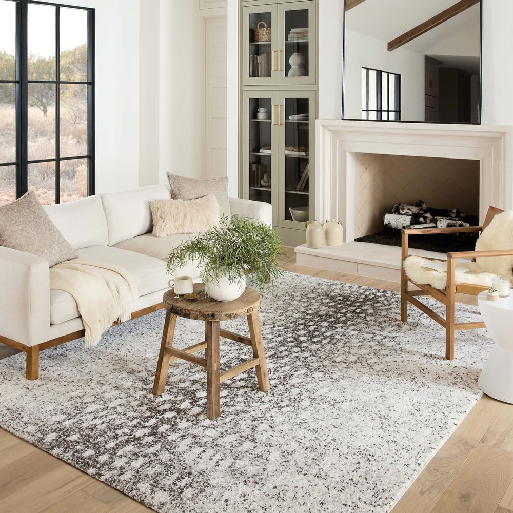 Alexander Home Kazi Abstract Leopard Shag Area Rug