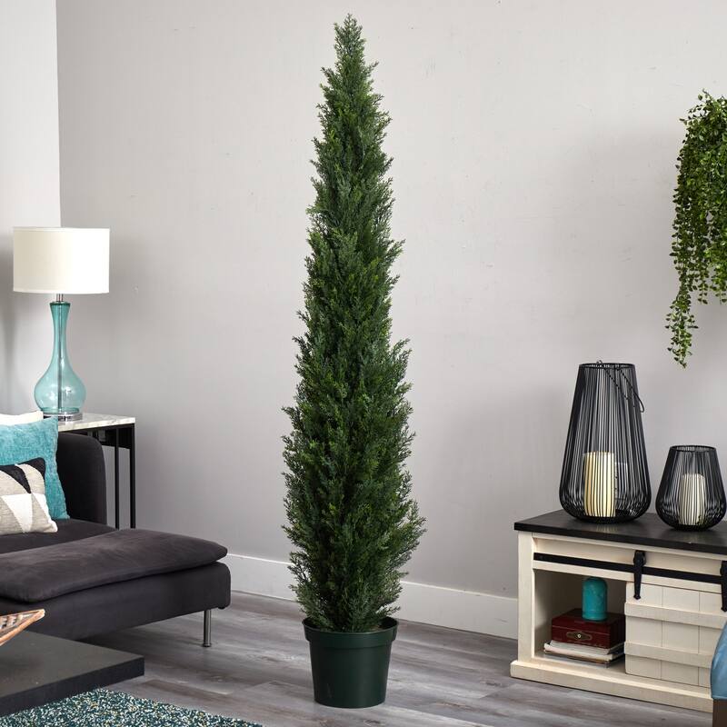 7Ft Pine Tree with 3614 Tips - Indoor Outdoor Holiday Decor, Festive Green Tree in Pot - 7ft.