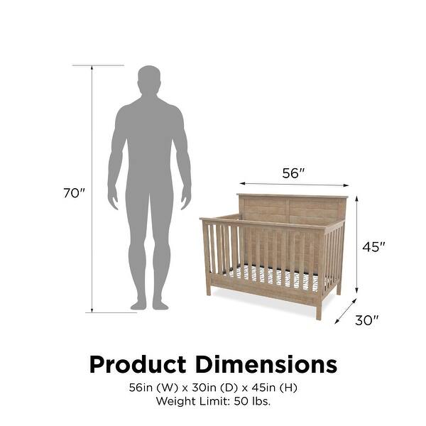 dimension image slide 1 of 2, Little Seeds Finch 5-in-1 Convertible Crib