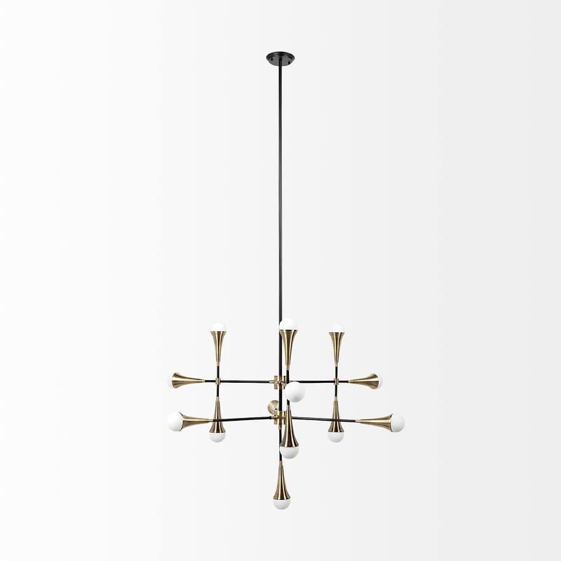 Decarlo II Black & Gold Metal Multi-Arm Chandelier