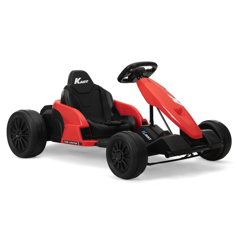 Cool Go-Kart Toy for Kids with Music, Outdoor Exclusive Go-Kart for Kids with Protective Gear, 12V Ride on Car