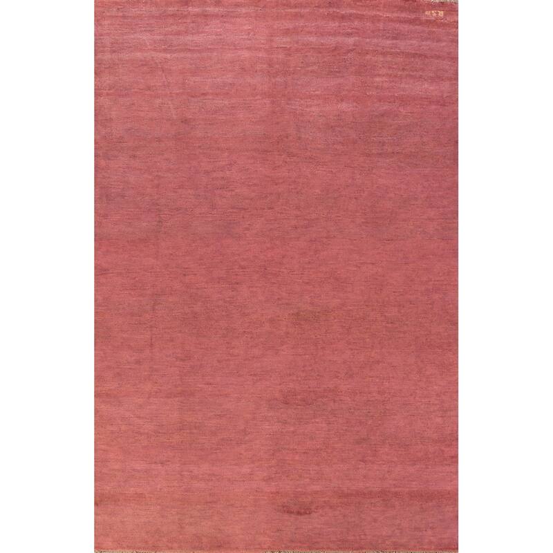 Modern Pink Gabbeh Oriental Area Rug Handmade Wool Carpet - 6'7" x 9'9"