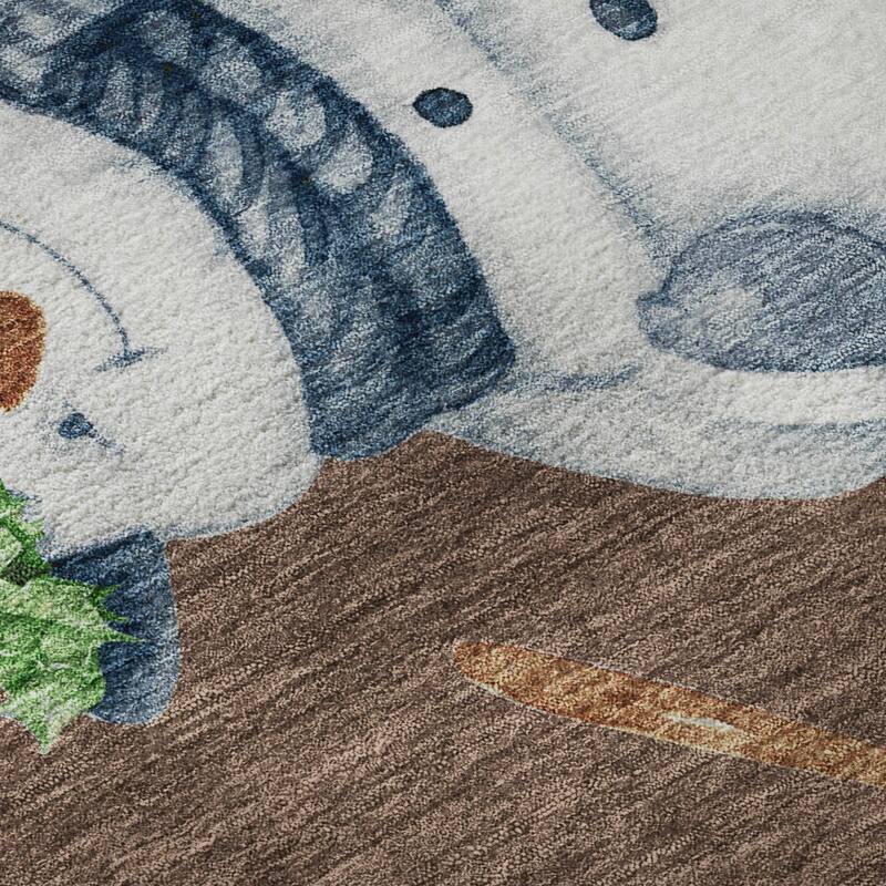 Premium Washable Super Soft Winter Holiday Snowman Mayfield Rug