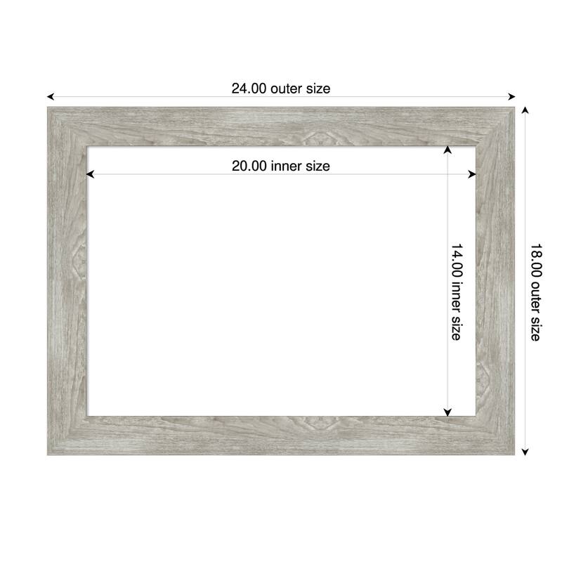 Amanti Art Dove Greywash Narrow Framed Dry Erase Magnetic Board - 24 x 18 in