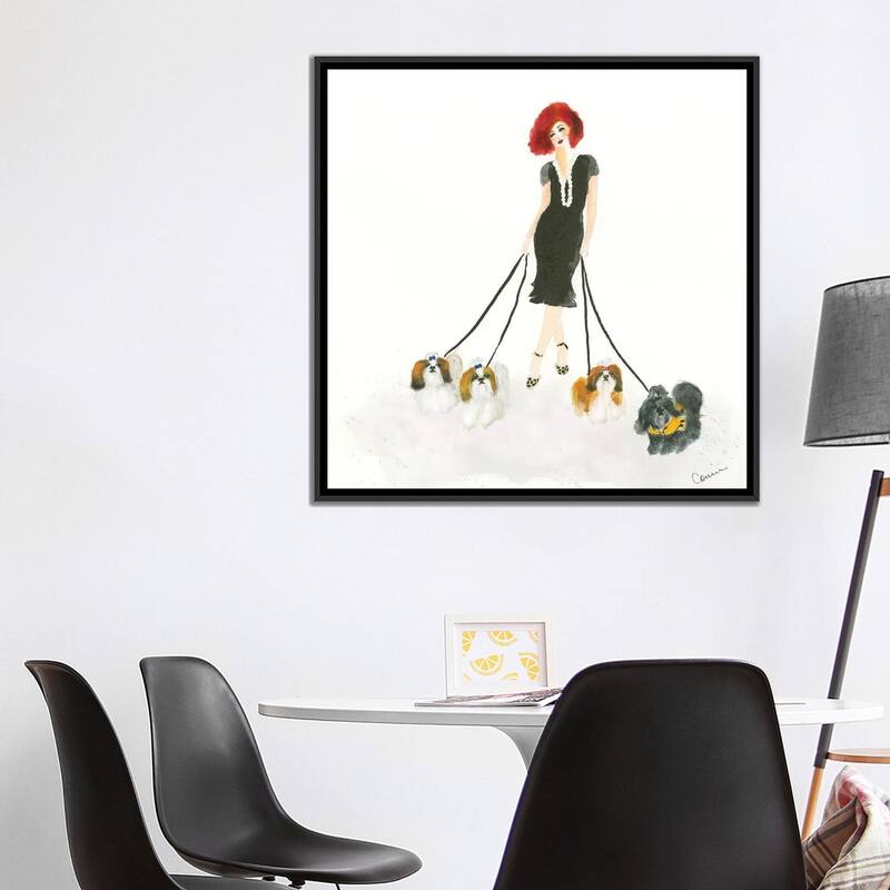 iCanvas "Shih Tzu Stroll" by Connie Collum Framed Canvas Print