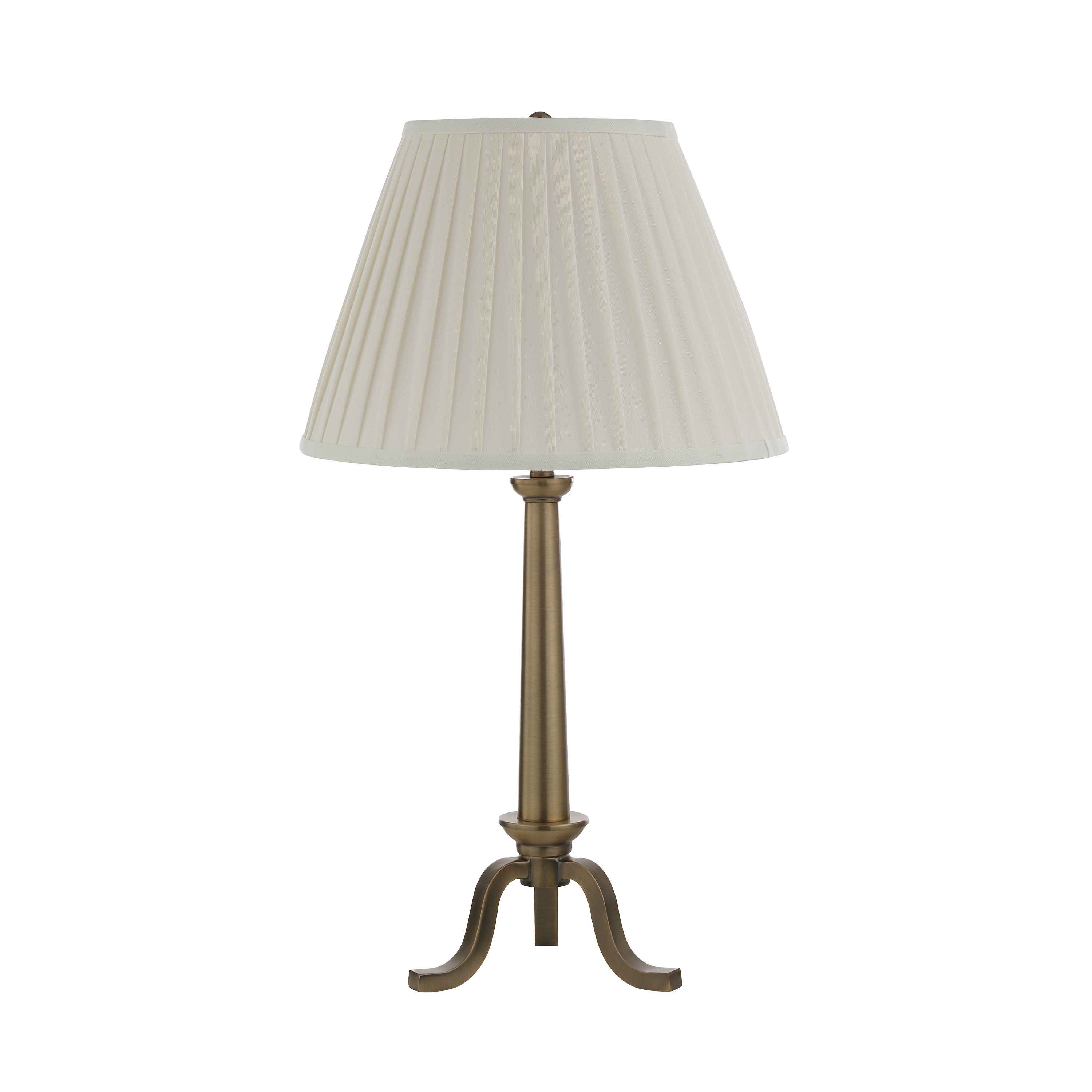 Everren Lucerna 27" Tall Dark Antique Brushed Brass Iron Table Lamp with Tapered Linen Shade