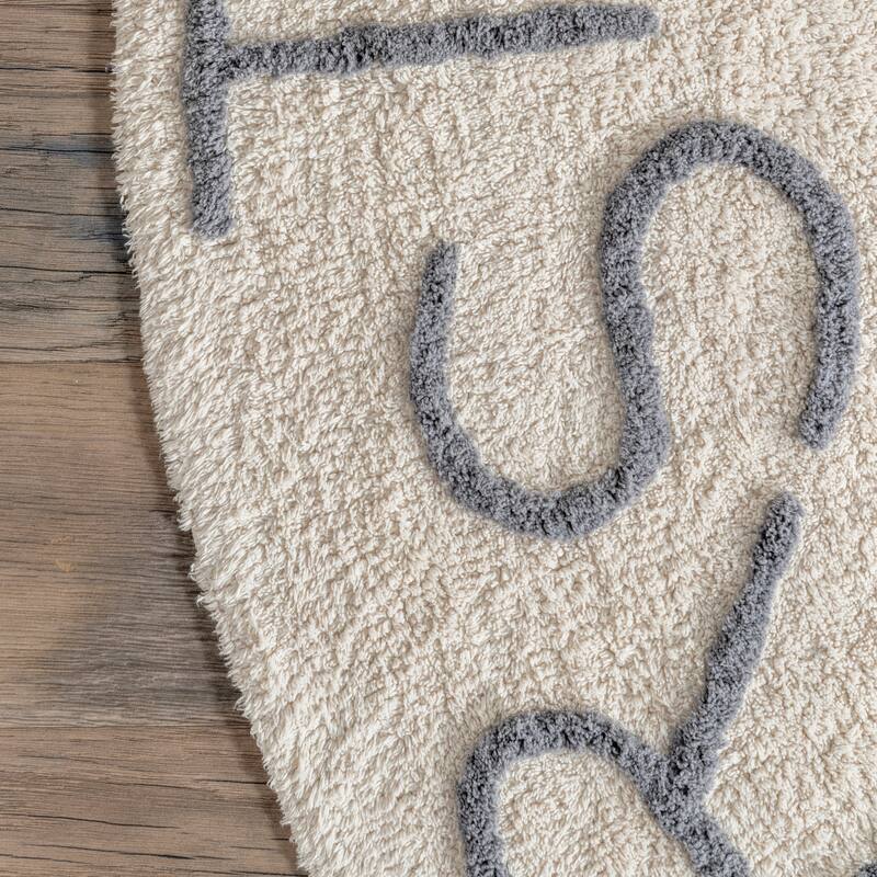 Nuloom Alphabet SpinClean Washable Round Rug