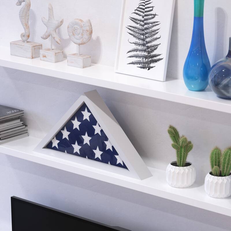 Solid Wood Display Case for 9.5 x 5 Veterans Flag