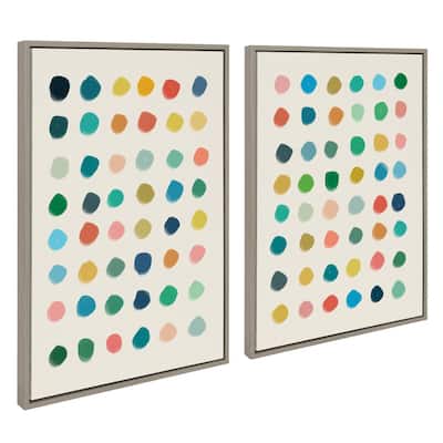 Kate and Laurel Sylvie Meditation 1 and 2 Framed Canvas by Kelly Knaga