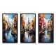 preview thumbnail 2 of 5, Designart "Beige Canal Vibrant Waterways Bold III" Cityscapes Framed Wall Art Set Of 3 For Home Decor
