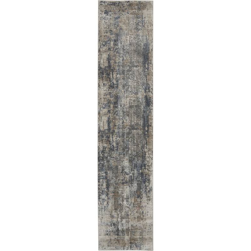 Melo Power Loomed Distressed Abstract Modern Area Rug By HomeRoots - 120' X '26' X '0.32