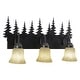 preview thumbnail 7 of 10, Yosemite 3-Light 24.75 in. W Burnished Bronze Rustic Cabin Bathroom Vanity Lighting Fixture Amber Flake Glass Shade, Tree Motif