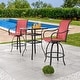 preview thumbnail 15 of 20, Patio Festival 3-Piece Outdoor Metal Bar Height Swivel Bistro Set