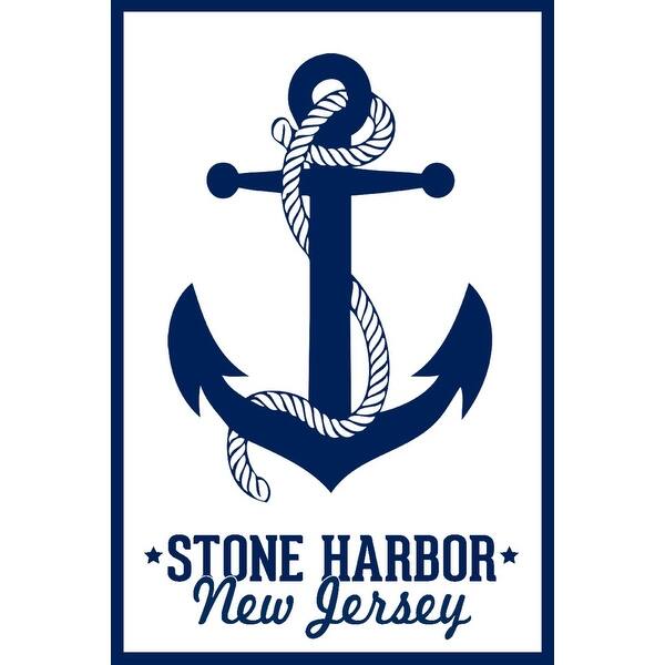 Shop Black Friday Deals On Stone Harbor New Jersey Blue White Anchor Lantern Press Artwork Art Print Multiple Sizes Available 9 X 12 Art Print Overstock 27942150