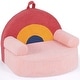 preview thumbnail 1 of 8, Gymax Kids Couch Toddler Foam Sofa w/ Soft & Machine-Washable Teddy Pink,Rainbow