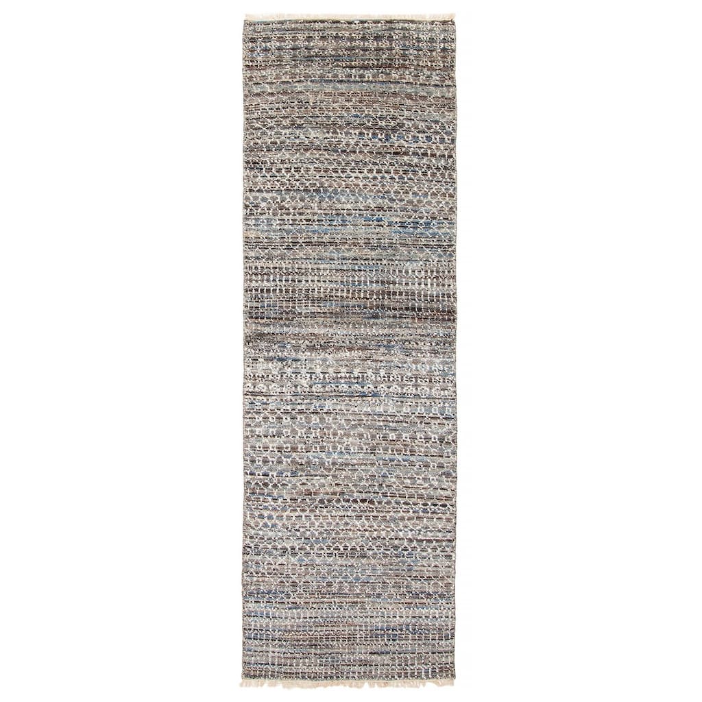ECARPETGALLERY Hand-knotted Mystique Multi Color Viscose, Wool Rug - 2'6 x 8'3
