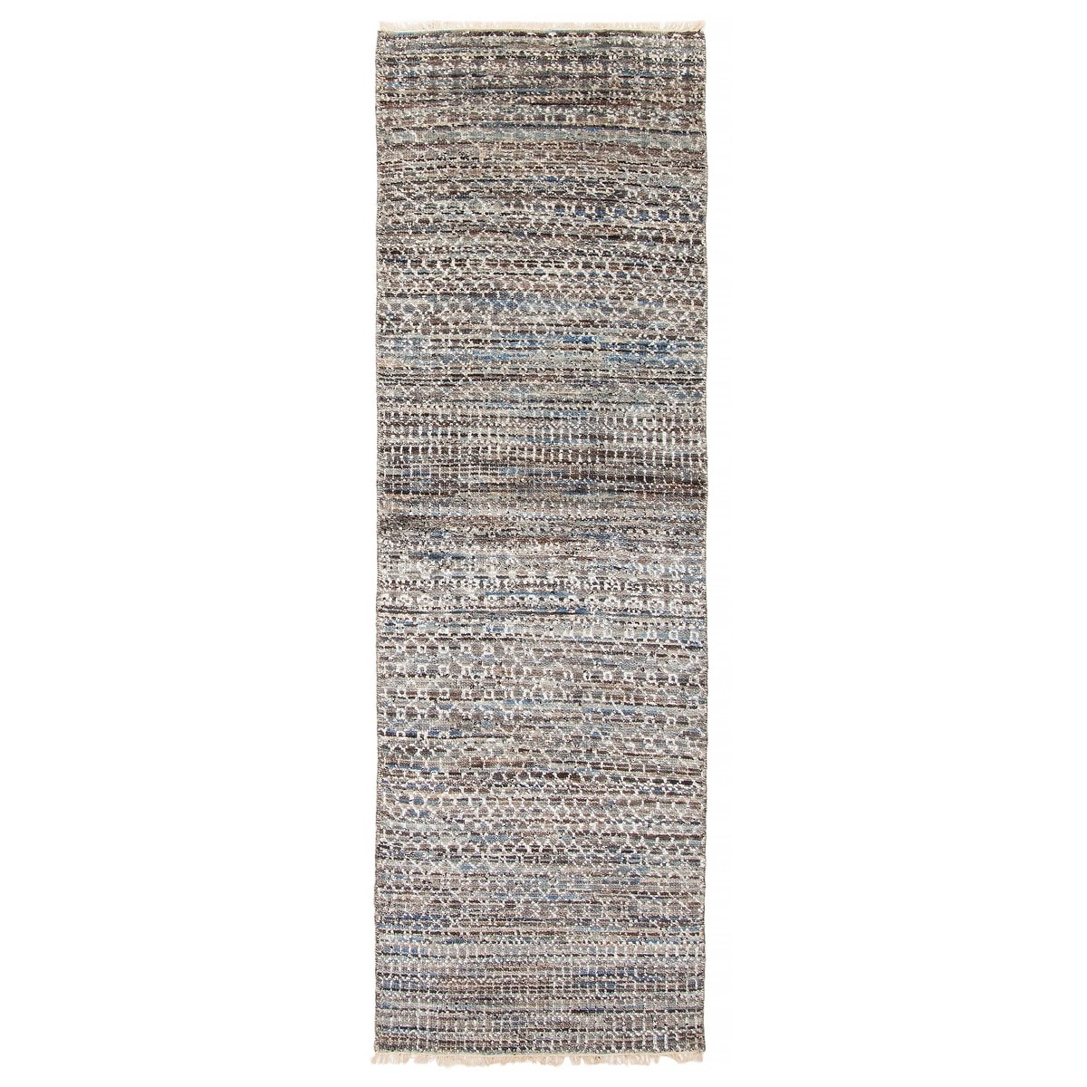 ECARPETGALLERY Hand-knotted Mystique Multi Color Viscose, Wool Rug - 2'6 x 8'3