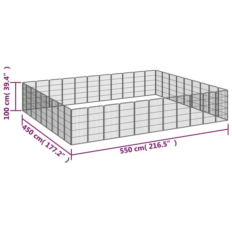 vidaXL Dog Playpen Kennel Dog Cage Puppy Pet Exercise Wire Fence Steel Black