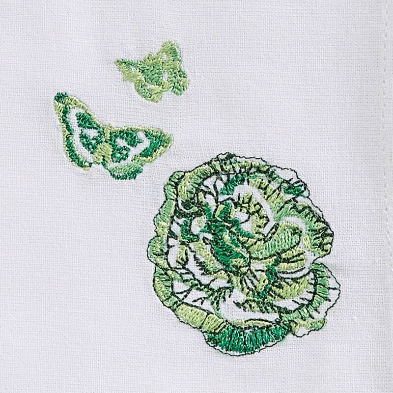Patricia Heaton Home Green Florals And Flitters Embroidered Napkin Set of 4 - 18 x 18 x 0.1